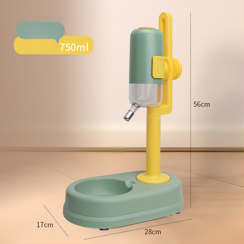 Автоматично поене за домашни любимци с двойна купа от неръждаема стомана, удароустойчива конструкция, регулируемо хранене