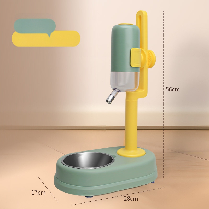 Автоматично поене за домашни любимци с двойна купа от неръждаема стомана, удароустойчива конструкция, регулируемо хранене