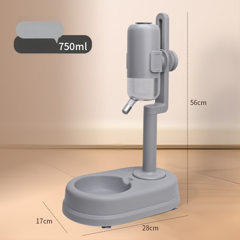 Автоматично поене за домашни любимци с двойна купа от неръждаема стомана, удароустойчива конструкция, регулируемо хранене