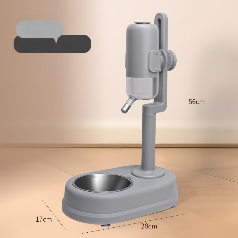 Автоматично поене за домашни любимци с двойна купа от неръждаема стомана, удароустойчива конструкция, регулируемо хранене