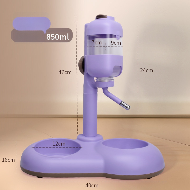 Автоматично поене за домашни любимци с двойна купа от неръждаема стомана, удароустойчива конструкция, регулируемо хранене