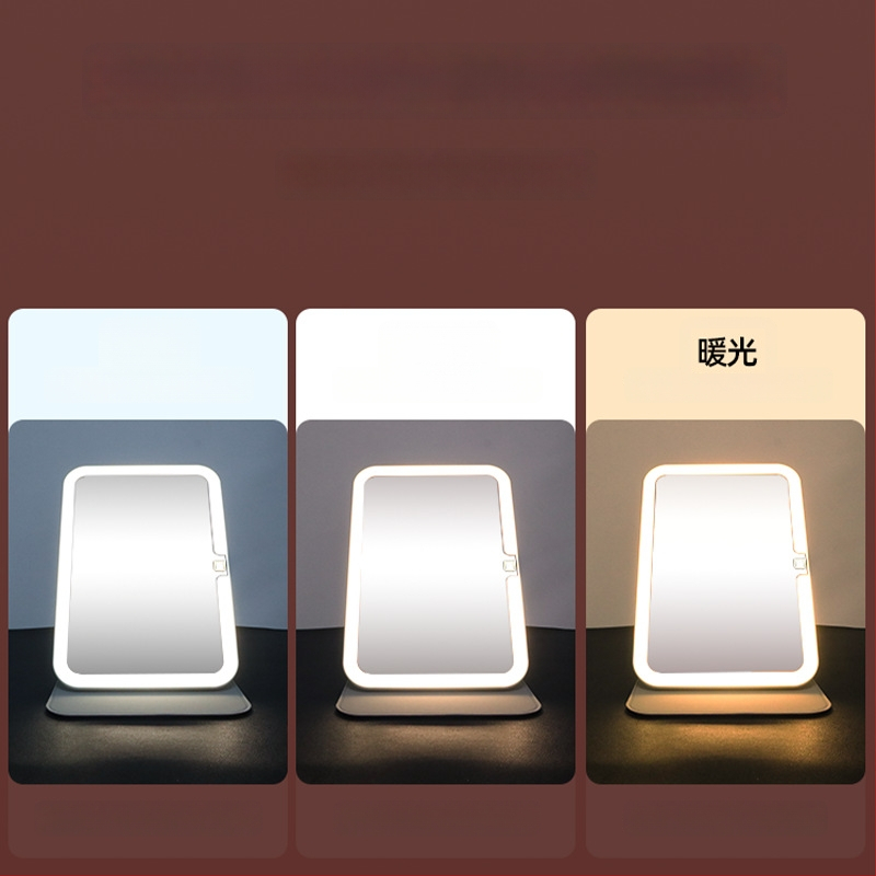 Καλλυντικό καθρέπτης με φωτισμό, φορητός και αναδιπλούμενος, πλαίσιο ABS, ανακλαστική επιφάνεια