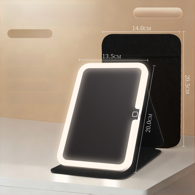 Καλλυντικό καθρέπτης με φωτισμό, φορητός και αναδιπλούμενος, πλαίσιο ABS, ανακλαστική επιφάνεια