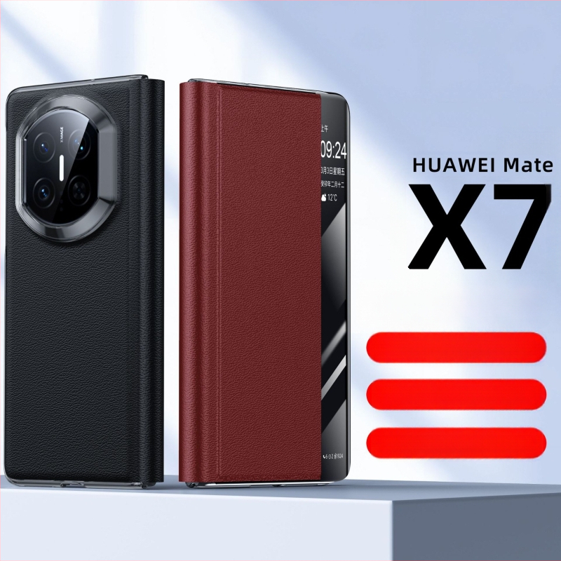 Kožený obal na Huawei Mate X7 s držiakom, Nappa textúra s dierkami, odvádzanie tepla