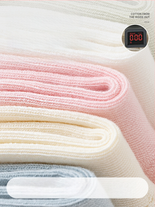 Παιδικές κάλτσες μέσου ύψους, μονόχρωμες, Jacquard πλέξη, αναπνέουσες, 96,5% βαμβάκι