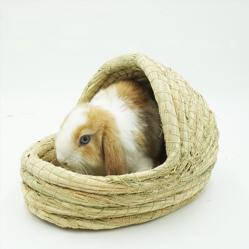 Χειροποίητο φωλίστρι από χορτάρι για μικρά κατοικίδια – κατάλυμα για κουνέλια, τσιντσίλα, σκαντζόχοιρους – Υλικό: μεταξωτό λουλούδι