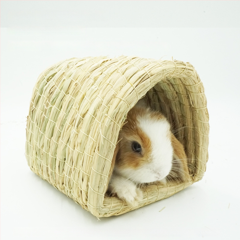 Χειροποίητο φωλίστρι από χορτάρι για μικρά κατοικίδια – κατάλυμα για κουνέλια, τσιντσίλα, σκαντζόχοιρους – Υλικό: μεταξωτό λουλούδι