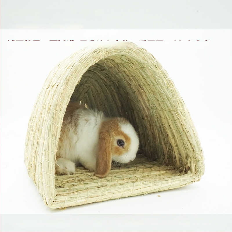 Χειροποίητο φωλίστρι από χορτάρι για μικρά κατοικίδια – κατάλυμα για κουνέλια, τσιντσίλα, σκαντζόχοιρους – Υλικό: μεταξωτό λουλούδι