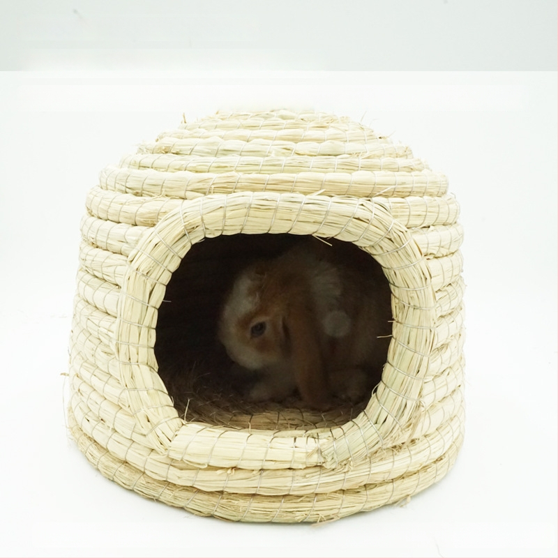 Χειροποίητο φωλίστρι από χορτάρι για μικρά κατοικίδια – κατάλυμα για κουνέλια, τσιντσίλα, σκαντζόχοιρους – Υλικό: μεταξωτό λουλούδι