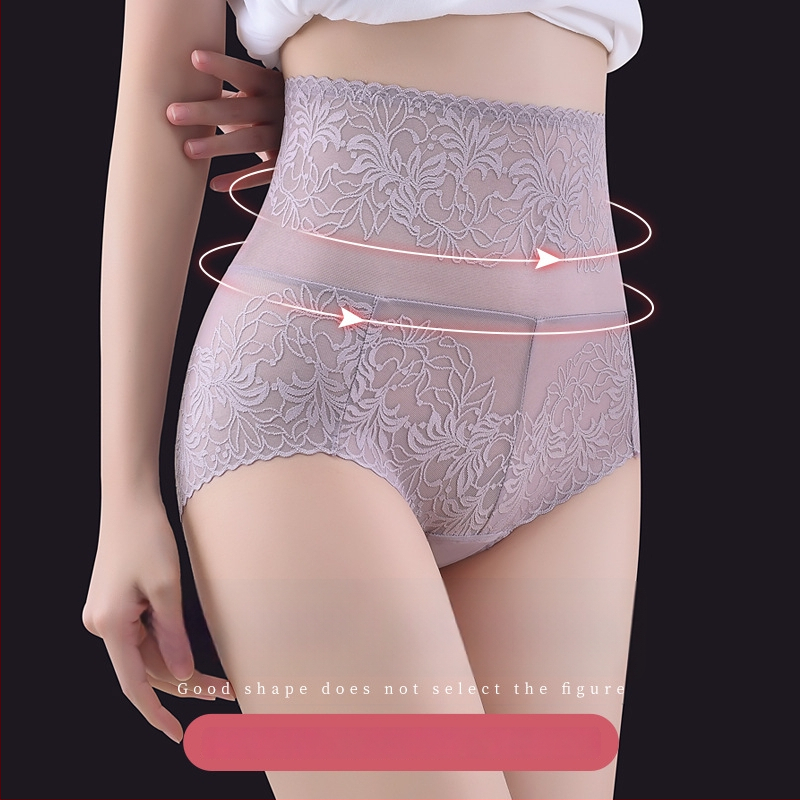 Γυναικεία δαντελένια εσώρουχα με ψηλή μέση για διαμόρφωση της κοιλιάς και ανύψωση γλουτών; διαπνοή, γρήγορο στέγνωμα; επένδυση από βαμβακερό καβάλο; νάιλον 70–80%