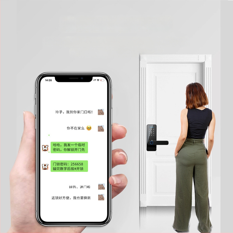 Jin Shiyu F007 Smart zámok na dvere s odtlačkom prsta — 100 uložených odtlačkov, skenovanie <0,05 s, vnútorné použitie, DC napájanie, životnosť 50 rokov