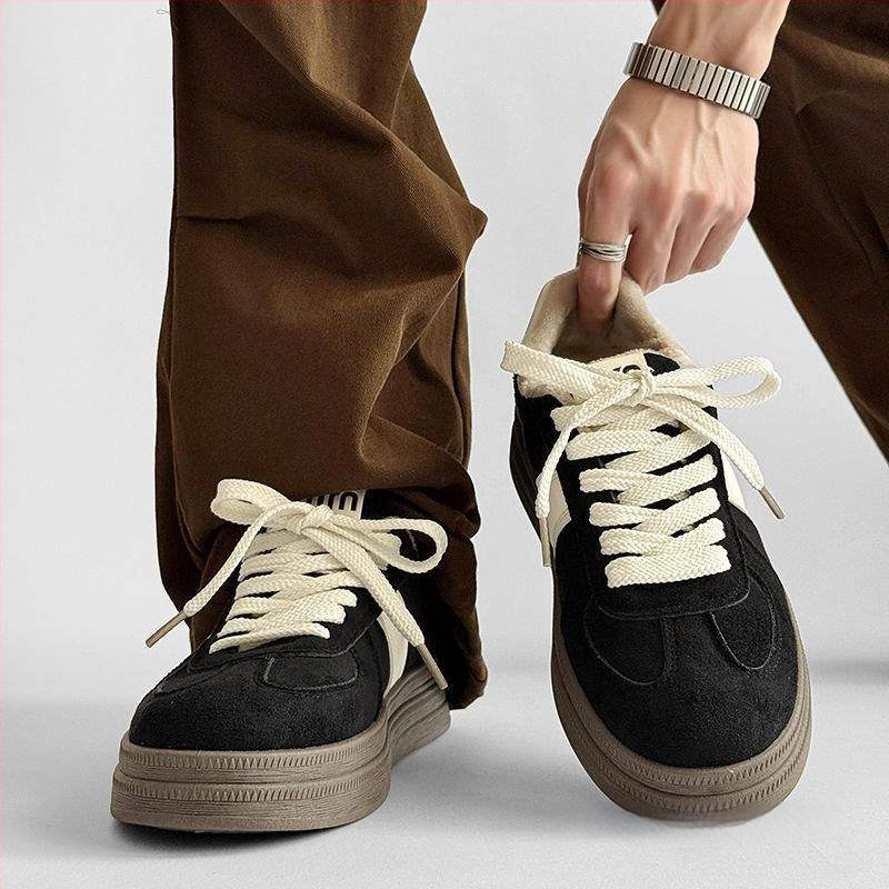 Casual χειμερινά παπούτσια για γυναίκες – με στρογγυλή μύτη, άνω μέρος από βαμβάκι, επένδυση από γούνινο κουνελιού, σόλα TPR