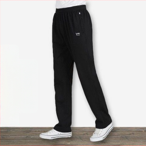 Спортно-ежедневни панталони с висока талия, прав крак, връзка за пристягане, памук-полиестер смес, подходящи за четири сезона