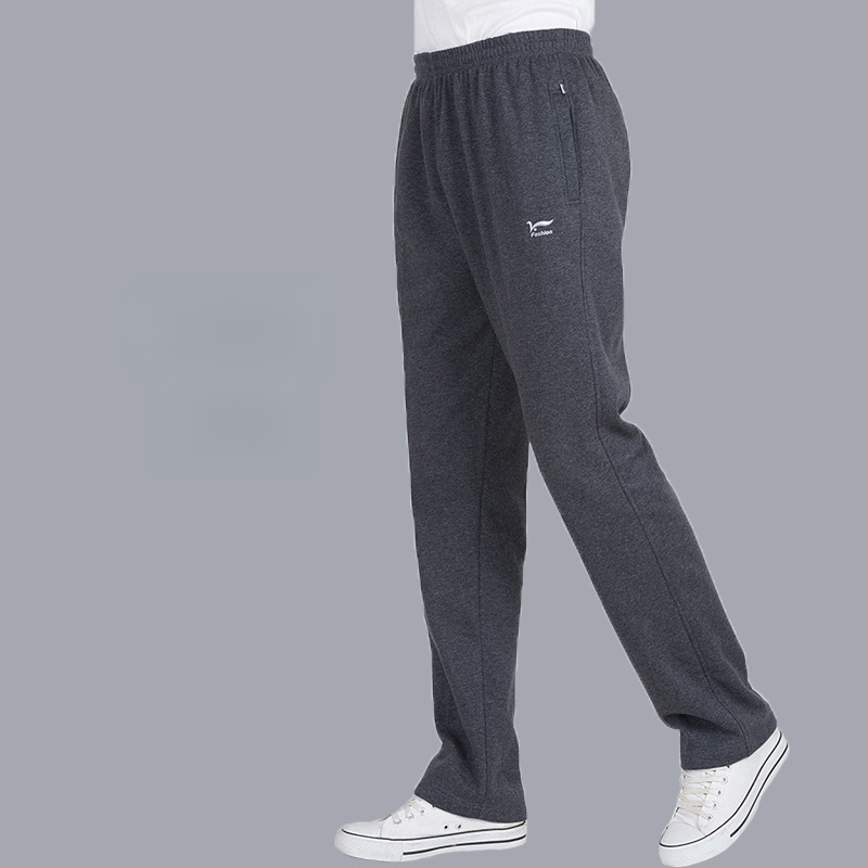 Спортно-ежедневни панталони с висока талия, прав крак, връзка за пристягане, памук-полиестер смес, подходящи за четири сезона