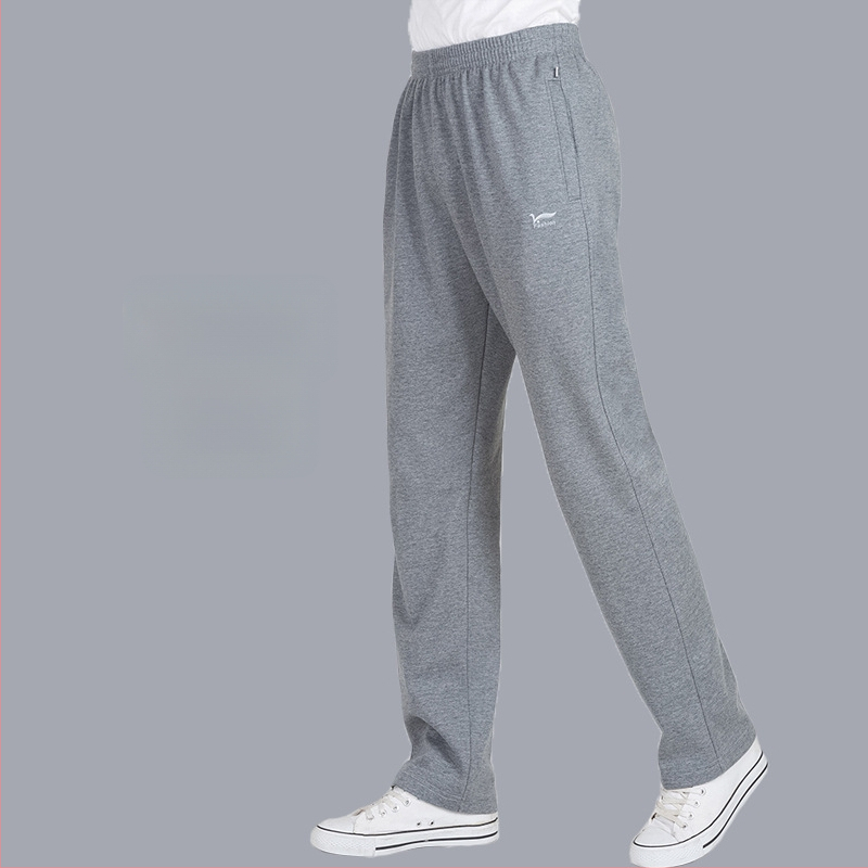 Спортно-ежедневни панталони с висока талия, прав крак, връзка за пристягане, памук-полиестер смес, подходящи за четири сезона