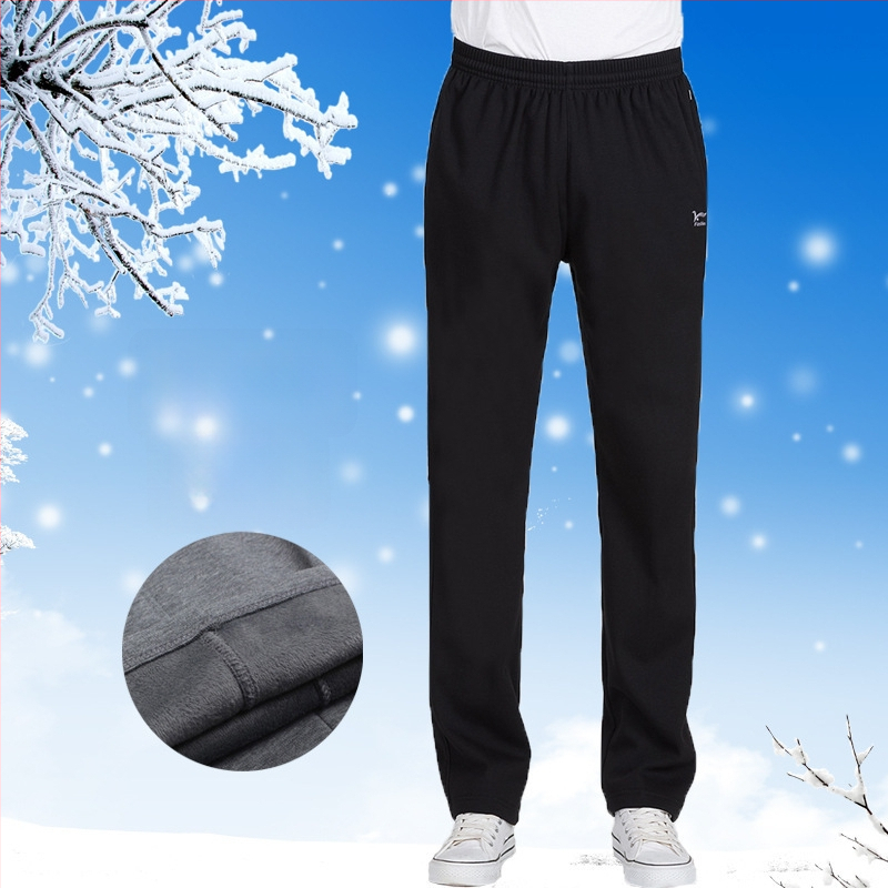 Спортно-ежедневни панталони с висока талия, прав крак, връзка за пристягане, памук-полиестер смес, подходящи за четири сезона