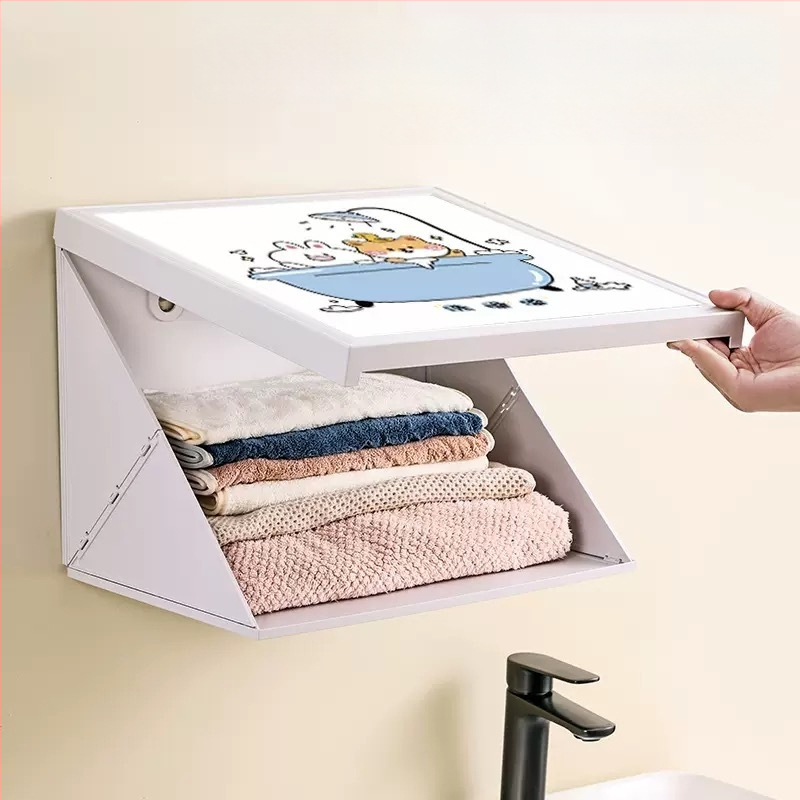 Raft de depozitare pentru baie - impermeabil, pliabil, 1 nivel, din plastic, încărcare 1–5 kg