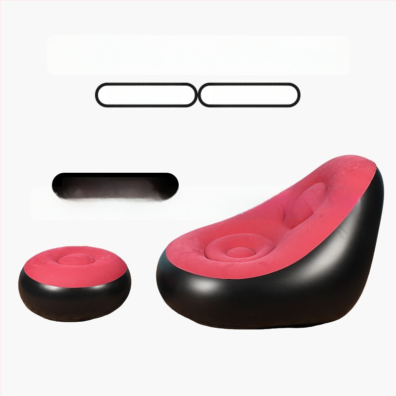 Kültéri felfújható lazító kanapé lábtámasz-sal, Hui Le PVC léggömb kanapé, 1 személyes kapacitás, 1,9 kg, levegőpumpa