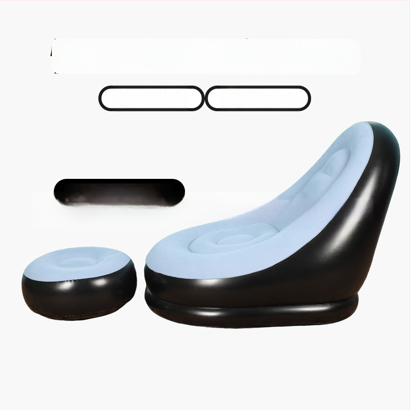 Kültéri felfújható lazító kanapé lábtámasz-sal, Hui Le PVC léggömb kanapé, 1 személyes kapacitás, 1,9 kg, levegőpumpa