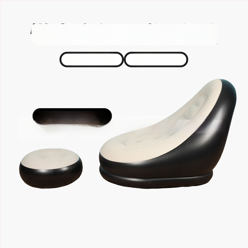 Kültéri felfújható lazító kanapé lábtámasz-sal, Hui Le PVC léggömb kanapé, 1 személyes kapacitás, 1,9 kg, levegőpumpa