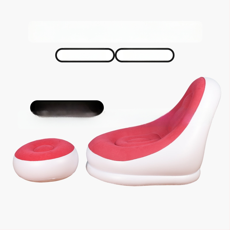 Kültéri felfújható lazító kanapé lábtámasz-sal, Hui Le PVC léggömb kanapé, 1 személyes kapacitás, 1,9 kg, levegőpumpa