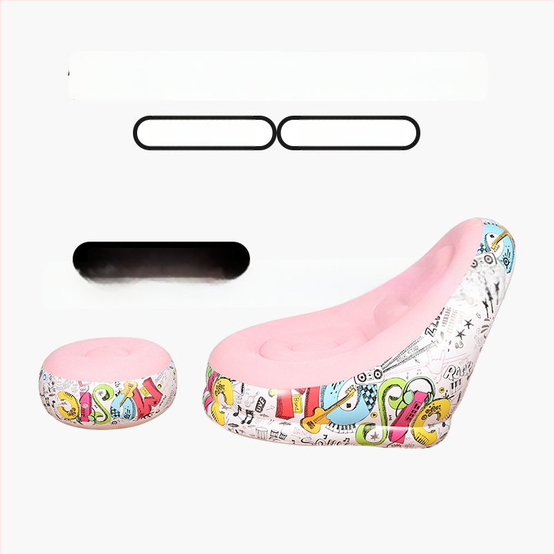 Kültéri felfújható lazító kanapé lábtámasz-sal, Hui Le PVC léggömb kanapé, 1 személyes kapacitás, 1,9 kg, levegőpumpa