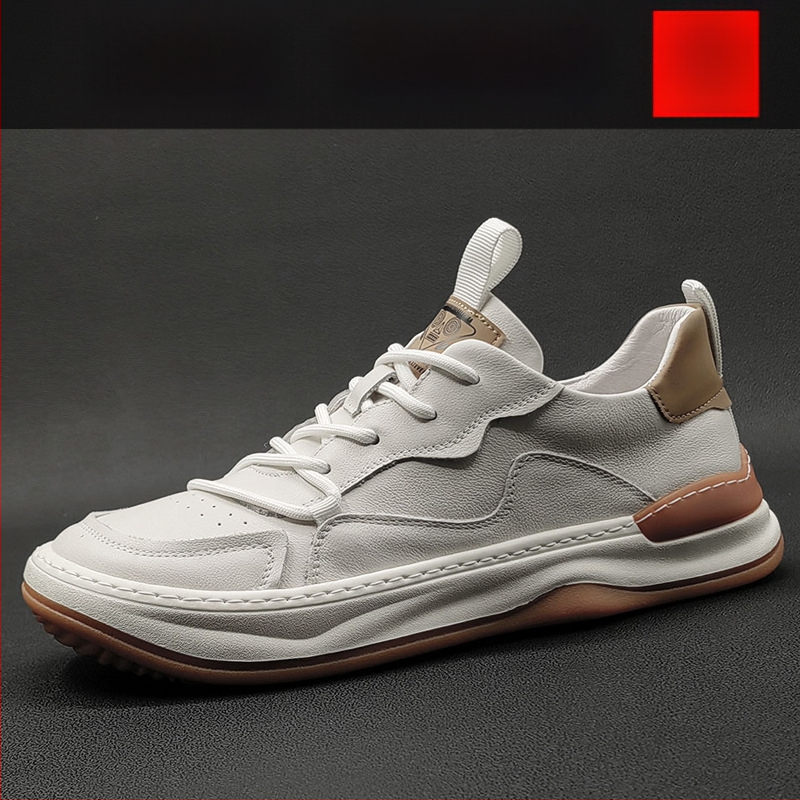 Ανδρικά μοκασίνια από γνήσιο δέρμα, χαμηλό προφίλ, Slip-On, στρογγυλή μύτη, καουτσούκ σόλα