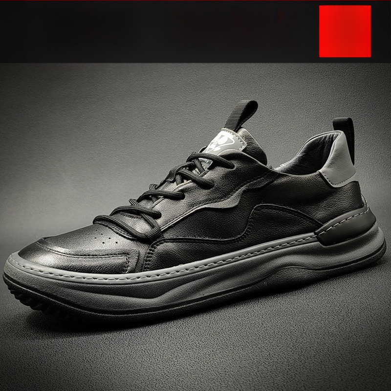 Ανδρικά μοκασίνια από γνήσιο δέρμα, χαμηλό προφίλ, Slip-On, στρογγυλή μύτη, καουτσούκ σόλα