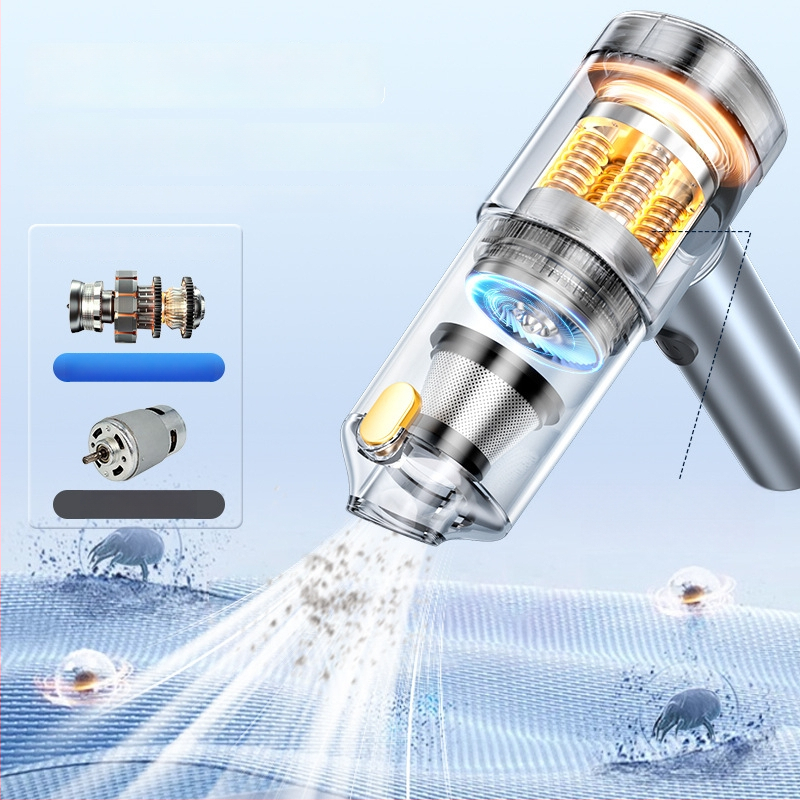 Aspirator fără fir pentru mașină, cu afișaj digital — model compact, de mână (10V, 100W, 10000 Pa, 20 min)