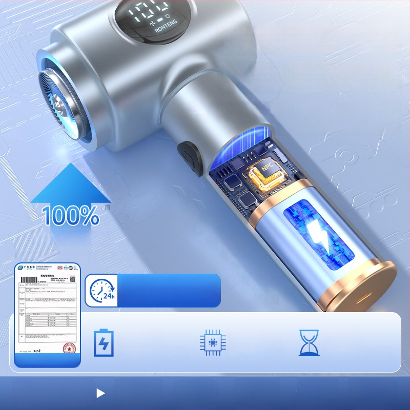 Aspirator fără fir pentru mașină, cu afișaj digital — model compact, de mână (10V, 100W, 10000 Pa, 20 min)