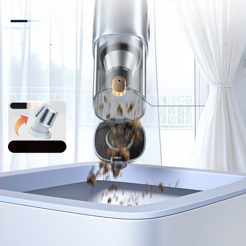 Aspirator fără fir pentru mașină, cu afișaj digital — model compact, de mână (10V, 100W, 10000 Pa, 20 min)