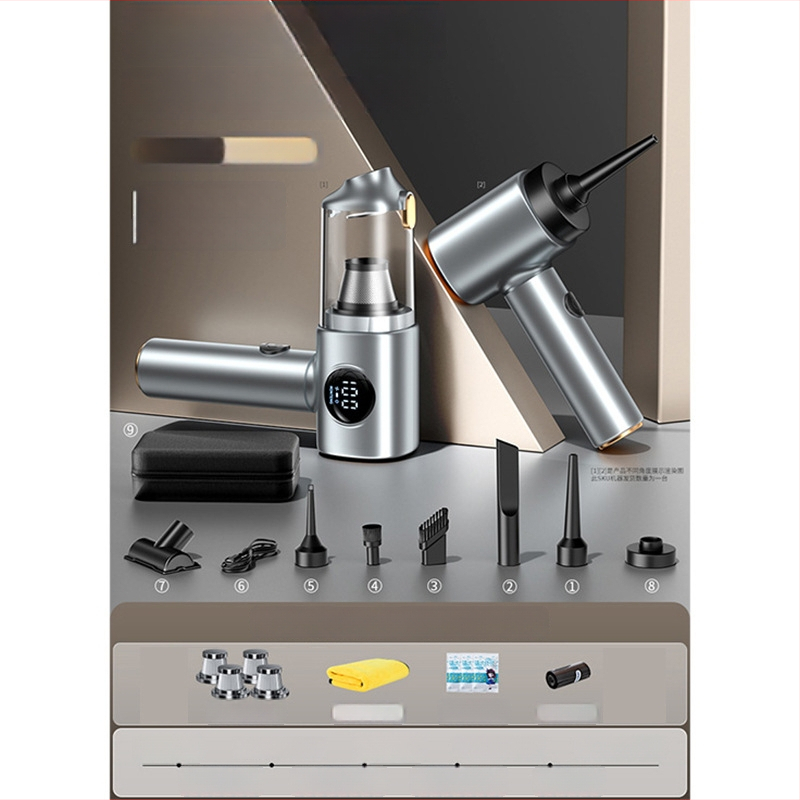 Aspirator fără fir pentru mașină, cu afișaj digital — model compact, de mână (10V, 100W, 10000 Pa, 20 min)