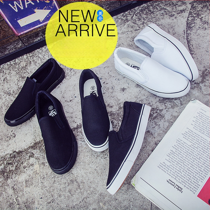 Férfi vászon casual slip‑on cipő, légáteresztő felső, gumírozott talp