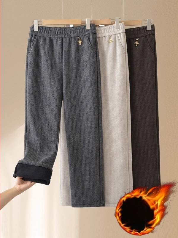 Női laza szabású téli nadrág, vastag és meleg, japán-koreai leisure stílus, 30-50% keverék, tél 2025