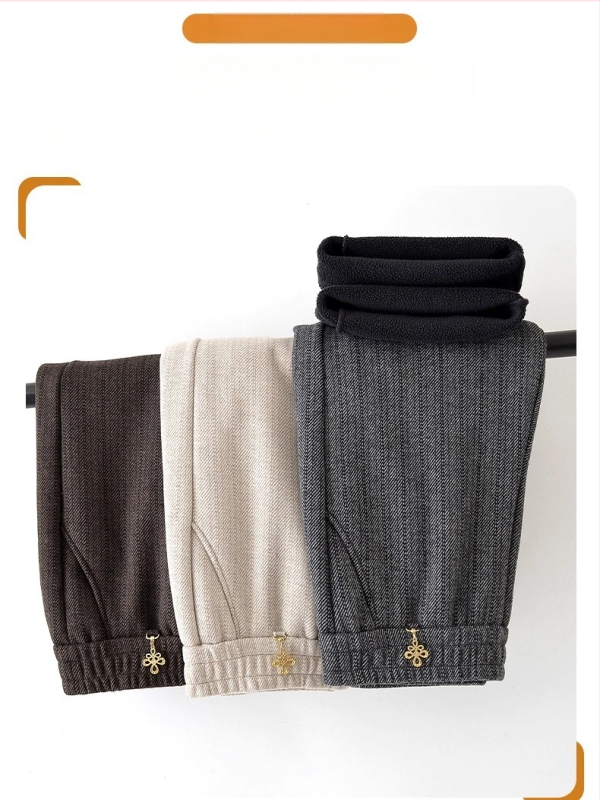 Női laza szabású téli nadrág, vastag és meleg, japán-koreai leisure stílus, 30-50% keverék, tél 2025