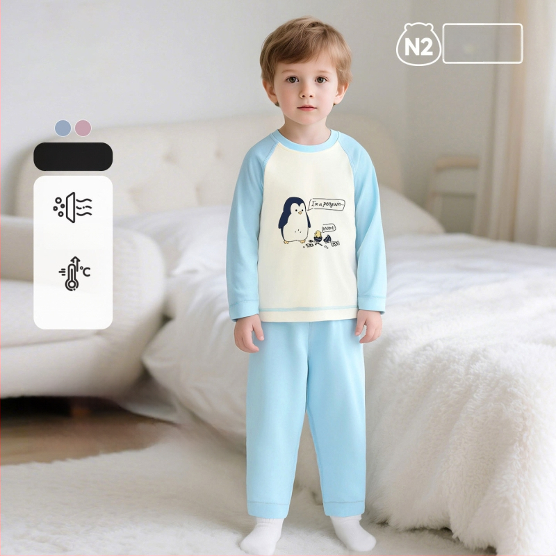 Παιδικό σετ πυτζάμαλες από βαμβάκι με μοτίβο καρτούν, για αγόρια και κορίτσια 3–8 ετών, με στρογγυλό λαιμό, Άνοιξη και Φθινόπωρο