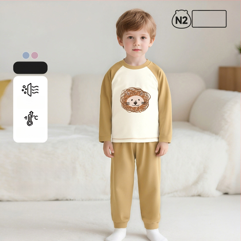 Παιδικό σετ πυτζάμαλες από βαμβάκι με μοτίβο καρτούν, για αγόρια και κορίτσια 3–8 ετών, με στρογγυλό λαιμό, Άνοιξη και Φθινόπωρο