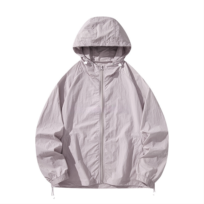 Tricou cu glugă pentru protecție solară, ușor de vară, 100% poliester, mâneci lungi