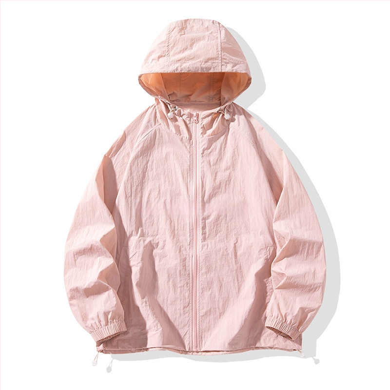 Tricou cu glugă pentru protecție solară, ușor de vară, 100% poliester, mâneci lungi