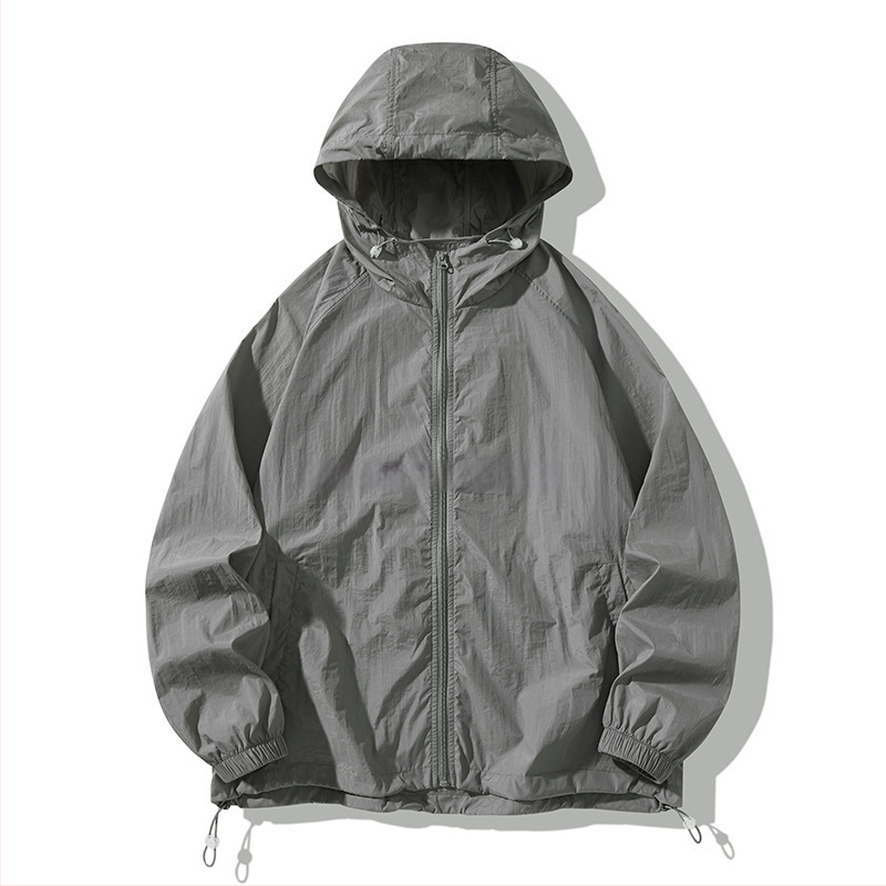 Tricou cu glugă pentru protecție solară, ușor de vară, 100% poliester, mâneci lungi