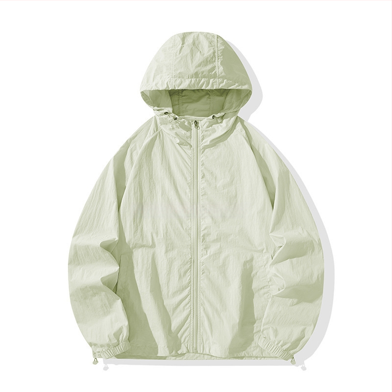 Tricou cu glugă pentru protecție solară, ușor de vară, 100% poliester, mâneci lungi