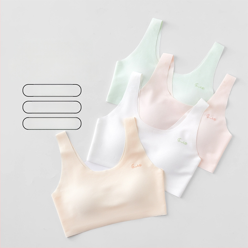 Αθλητικό σουτιέν χωρίς ραφές για έφηβες, πλήρες κύπελλο, αναπνεύσιμο, με σταθερά διπλά λουριά