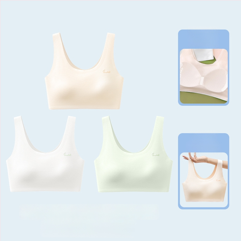 Αθλητικό σουτιέν χωρίς ραφές για έφηβες, πλήρες κύπελλο, αναπνεύσιμο, με σταθερά διπλά λουριά