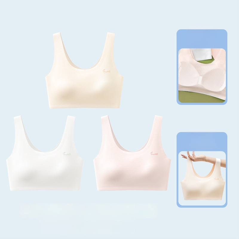 Αθλητικό σουτιέν χωρίς ραφές για έφηβες, πλήρες κύπελλο, αναπνεύσιμο, με σταθερά διπλά λουριά