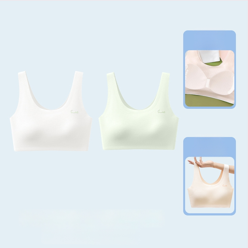 Αθλητικό σουτιέν χωρίς ραφές για έφηβες, πλήρες κύπελλο, αναπνεύσιμο, με σταθερά διπλά λουριά