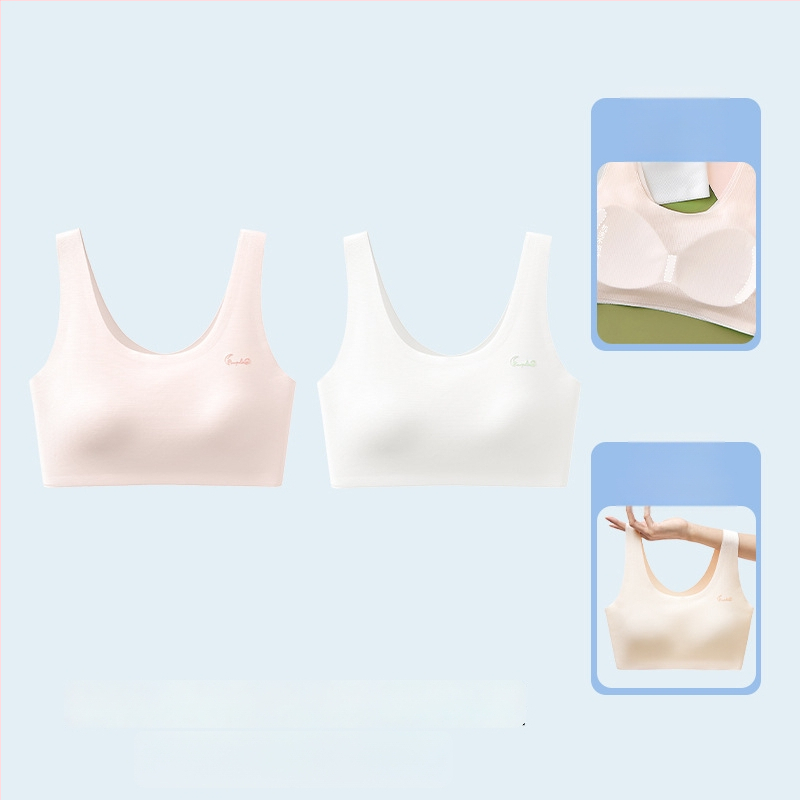 Αθλητικό σουτιέν χωρίς ραφές για έφηβες, πλήρες κύπελλο, αναπνεύσιμο, με σταθερά διπλά λουριά