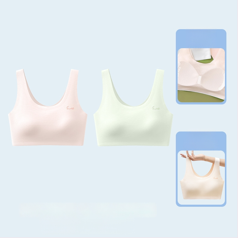 Αθλητικό σουτιέν χωρίς ραφές για έφηβες, πλήρες κύπελλο, αναπνεύσιμο, με σταθερά διπλά λουριά