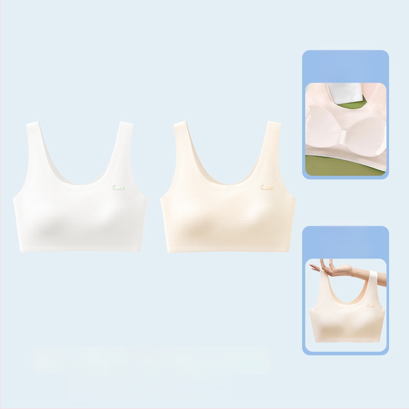 Αθλητικό σουτιέν χωρίς ραφές για έφηβες, πλήρες κύπελλο, αναπνεύσιμο, με σταθερά διπλά λουριά