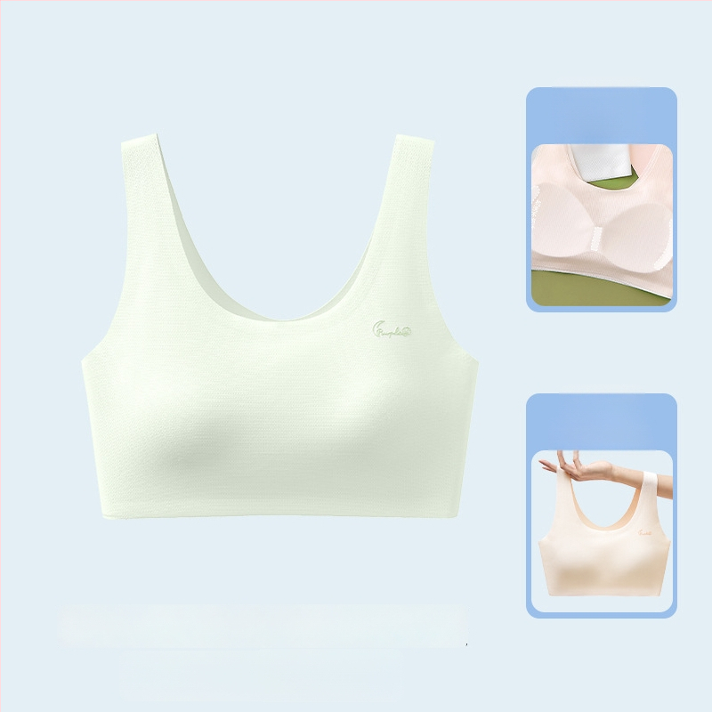 Αθλητικό σουτιέν χωρίς ραφές για έφηβες, πλήρες κύπελλο, αναπνεύσιμο, με σταθερά διπλά λουριά