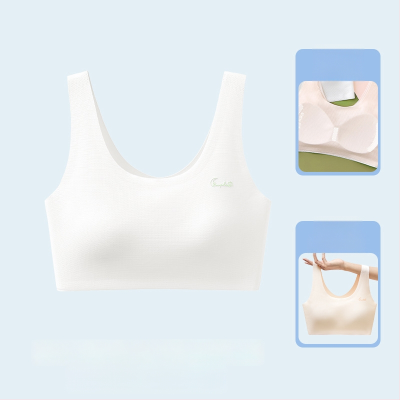 Αθλητικό σουτιέν χωρίς ραφές για έφηβες, πλήρες κύπελλο, αναπνεύσιμο, με σταθερά διπλά λουριά